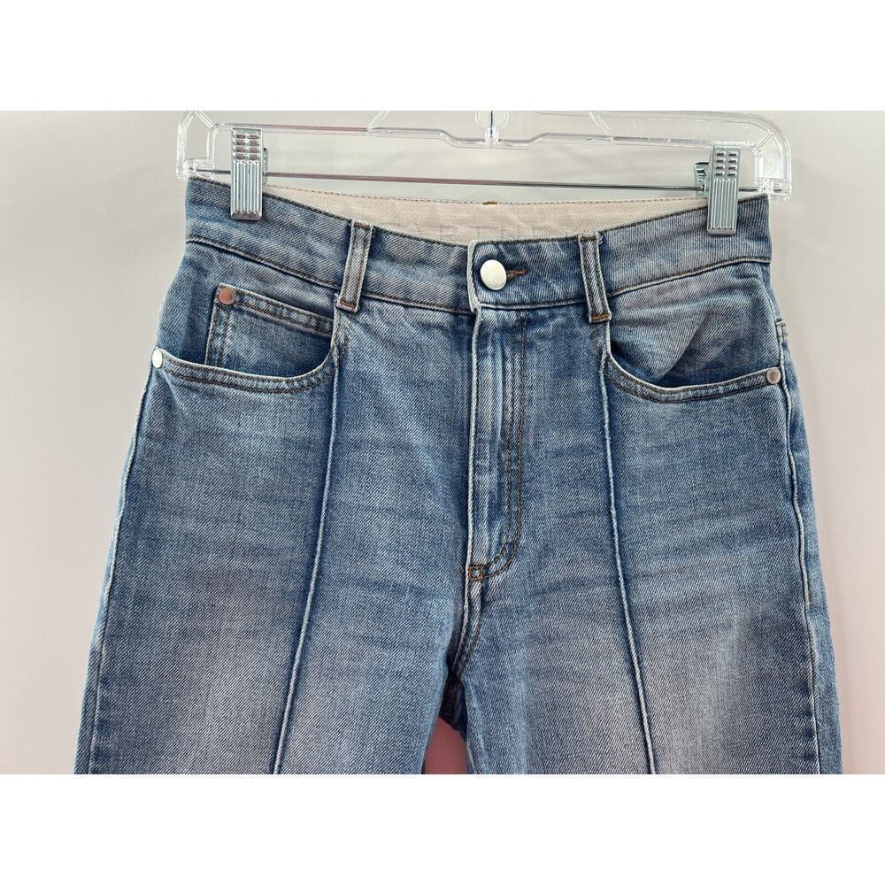 Stella McCartney Women’s Straight Legged Cropped Two Tone Jeans Blue Size 24 - Picture 2 of 12